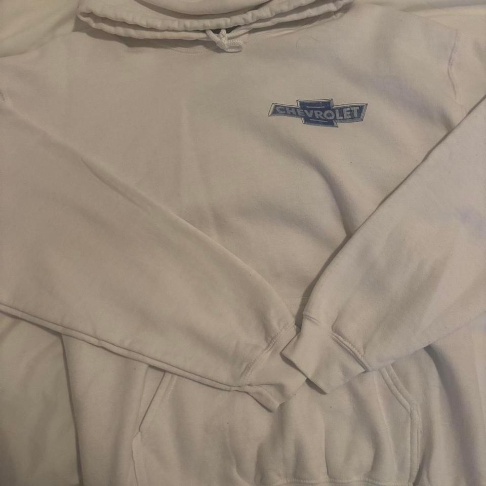 Chevrolet White Hoodie With Blue 72bb