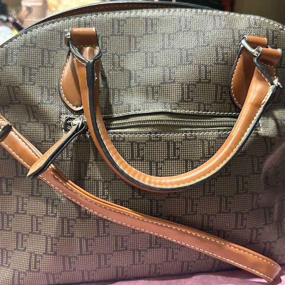 Brown Tan Monogrammed Handbag Ecab 2