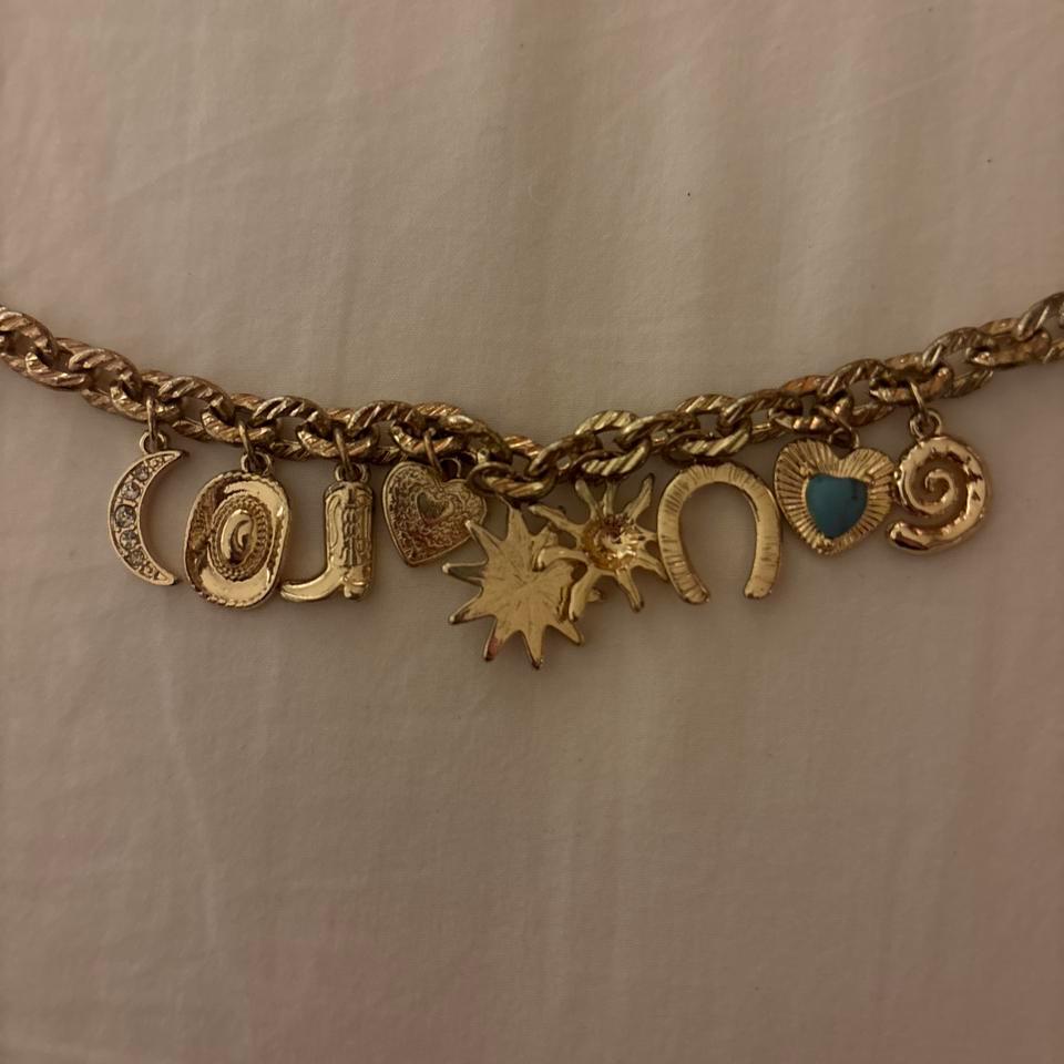 Gold Charm Bracelet With Super 7a03