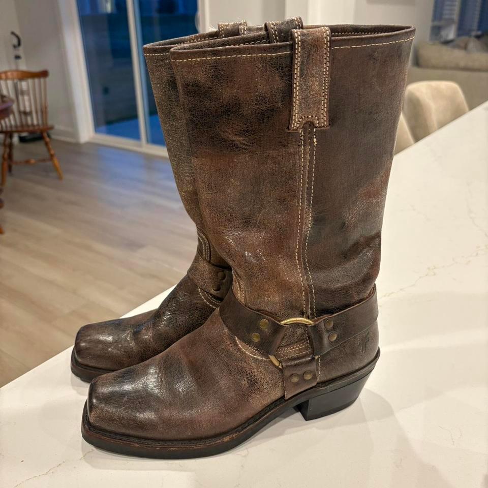 Genuine Brown Leather Frye Moto D1ae