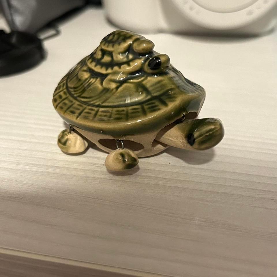 Green Black Ceramic Turtle 2