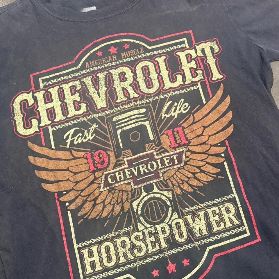 Y2k Chevrolet Horsepower Graphic T Shirt B546