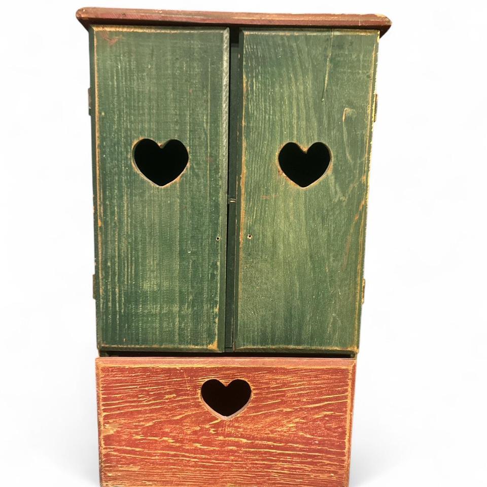 Whimsical Heart Cabinet With Drawers