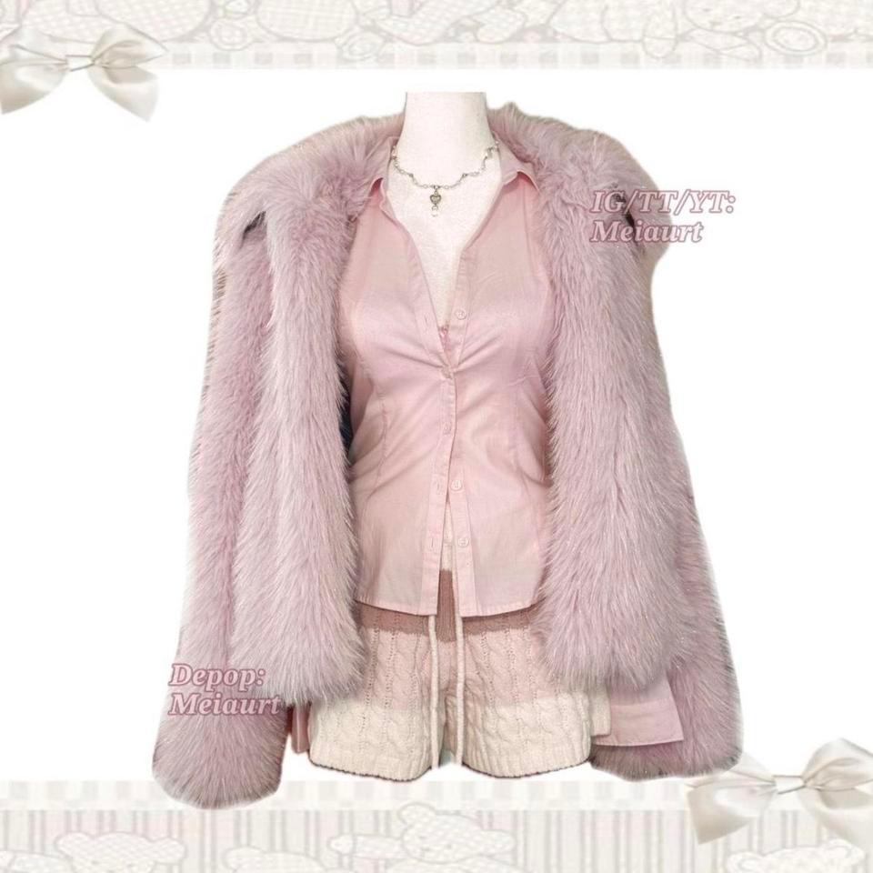 Pastel Pink Faux Fur Jacket F737
