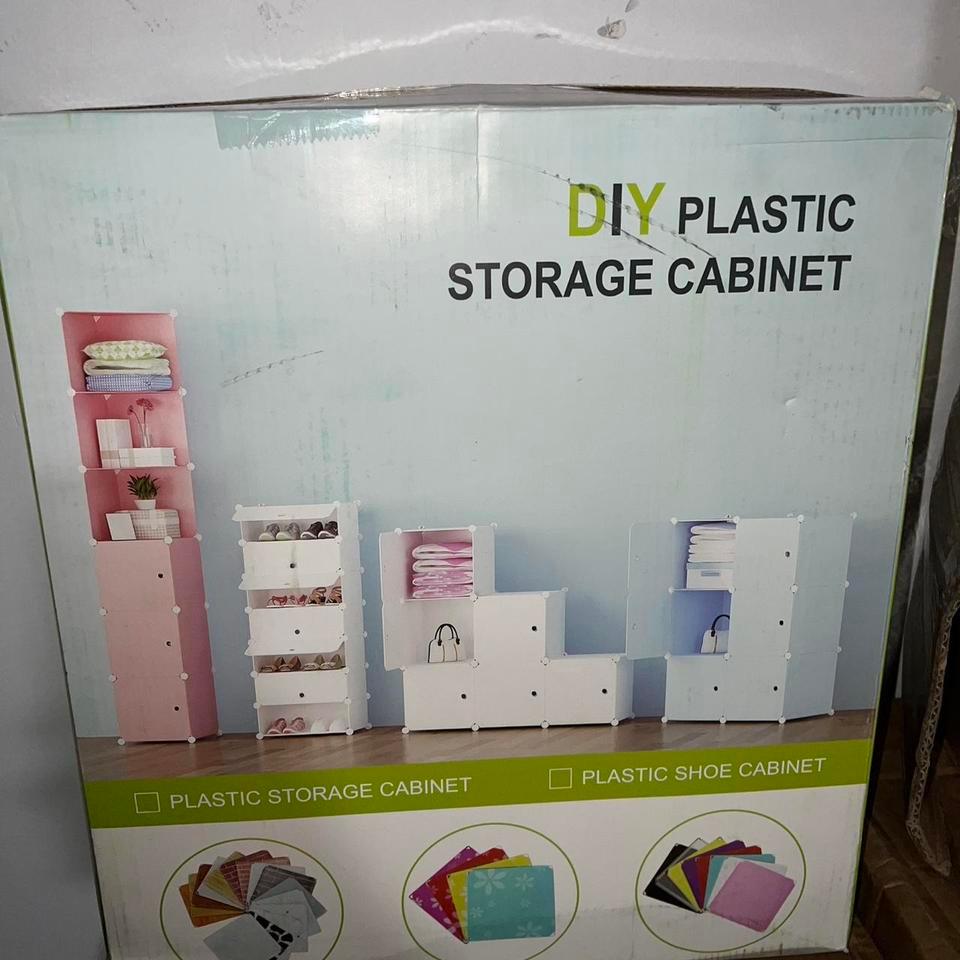 White And Pink Storage Cabinet