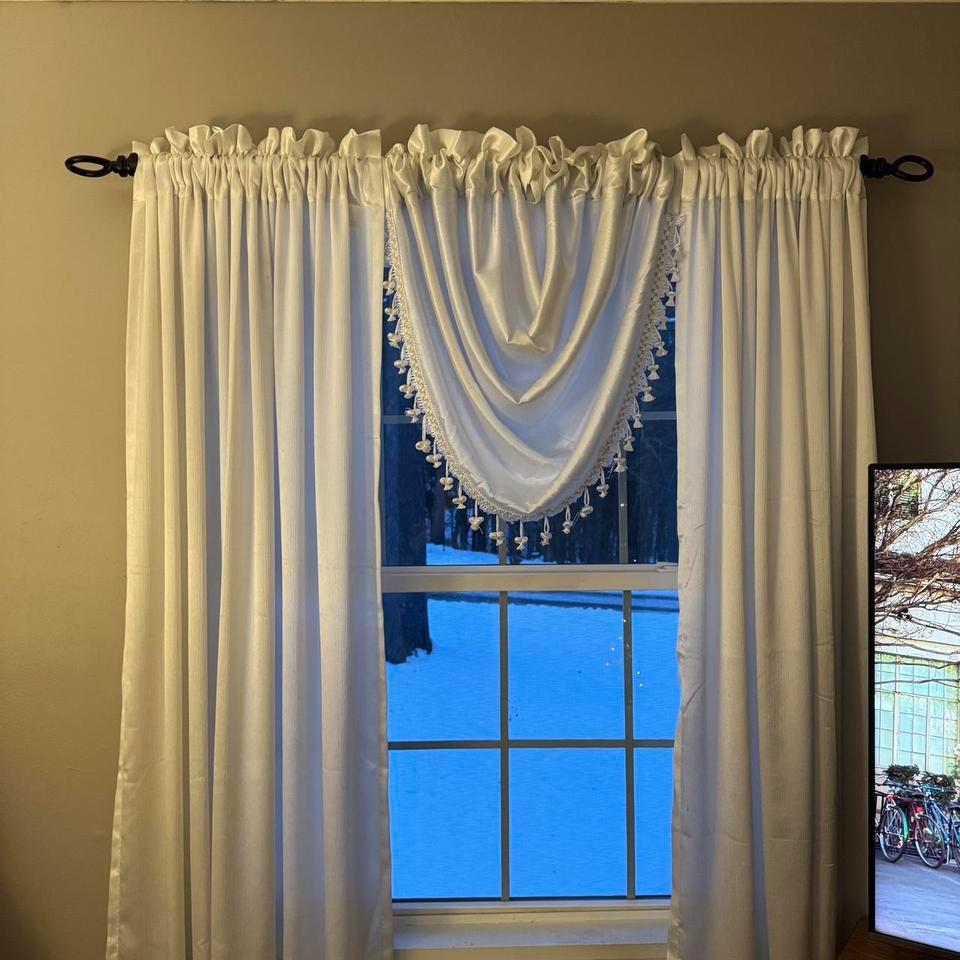 White Lace Curtains With A