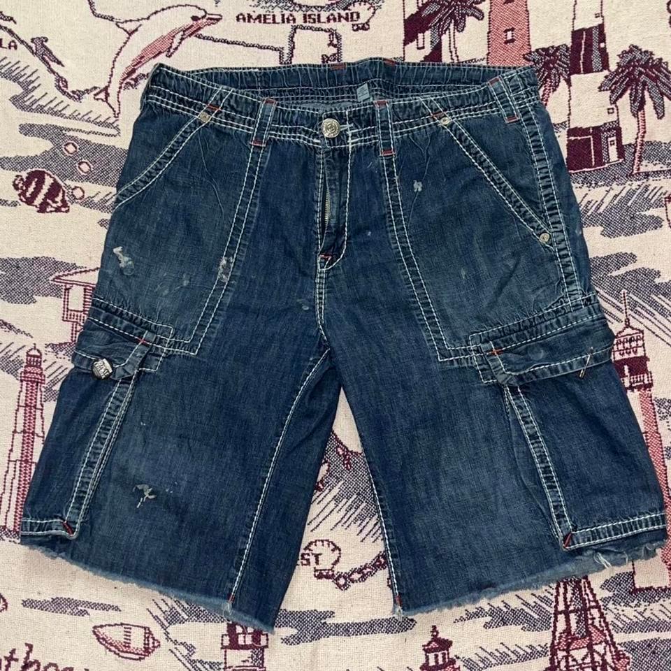 Distressed Baggy True Religion Navy 047a 2