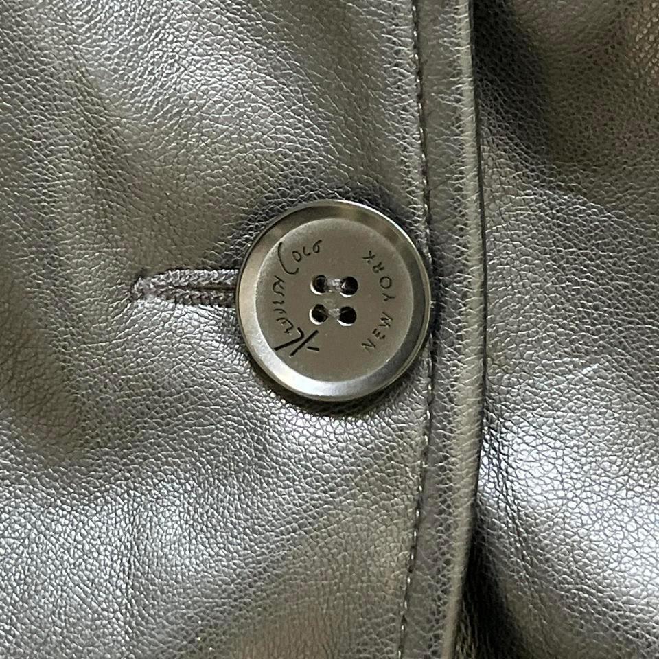 Kenneth Cole Black Leather Trench A4fc 5