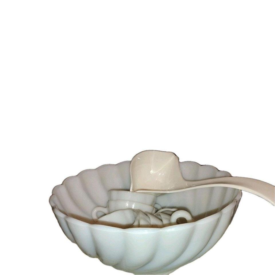 Vtg Hazel Atlas White Punch Bowl 1367 4