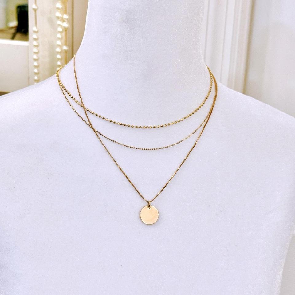 Gold Layered Necklace With Coin F76e
