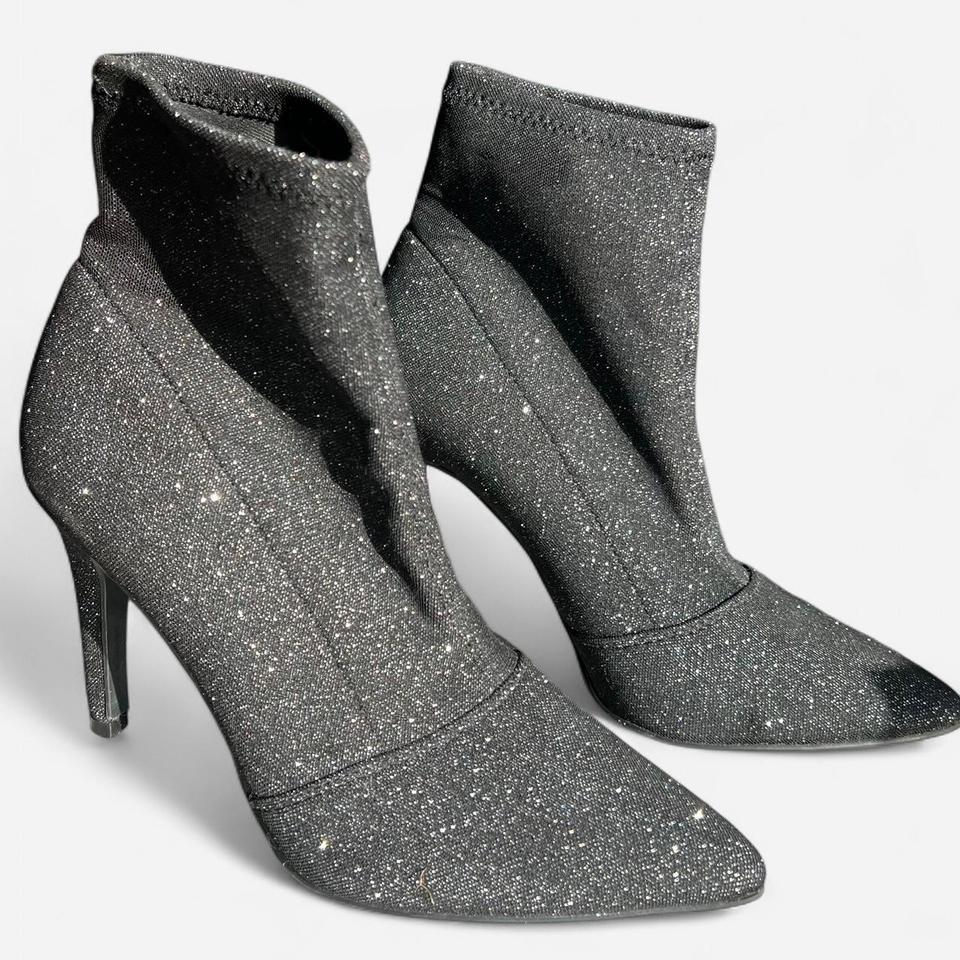 Black Glitter Ankle Sock Boots