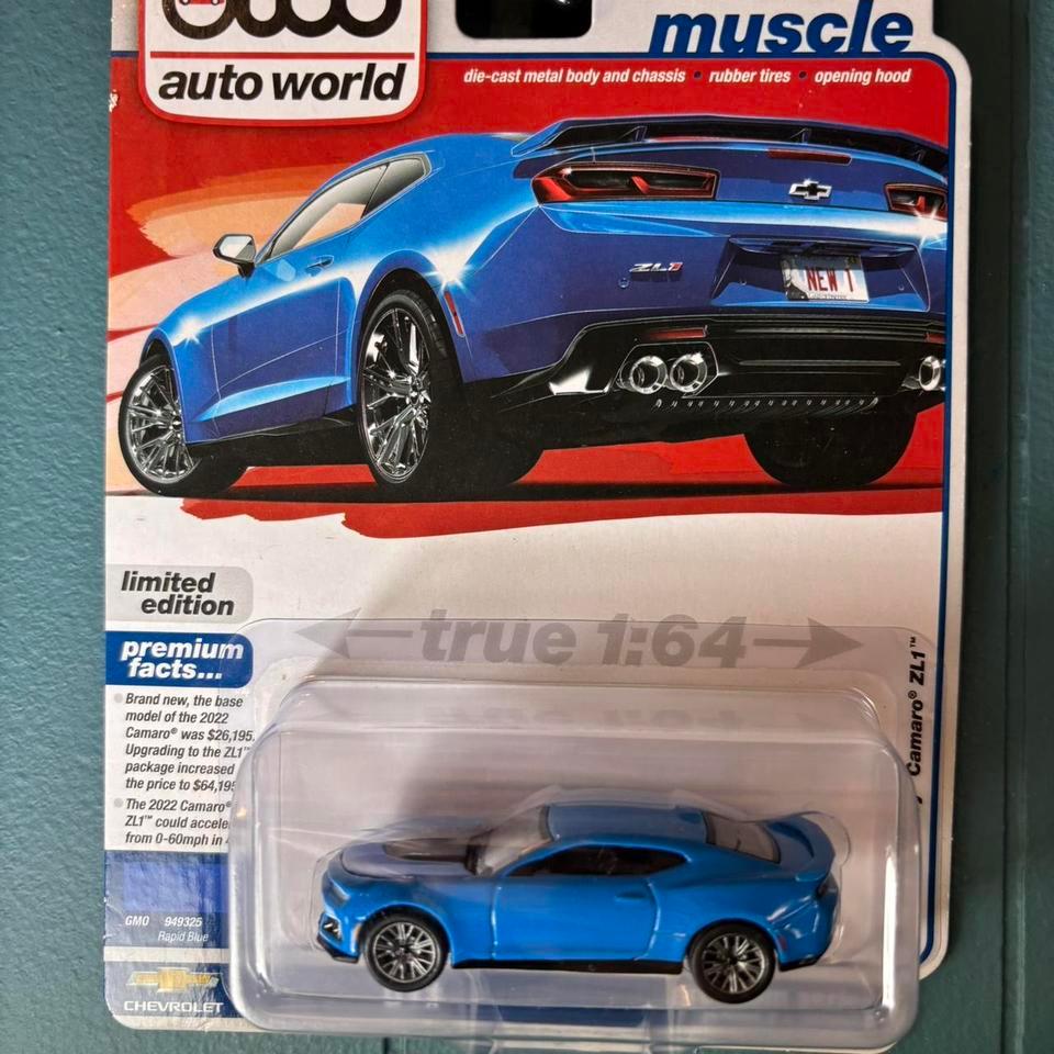 Chevrolet Camaro Zl1 Blue Diecast 1d68