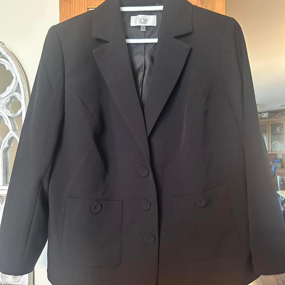 Lesuit Black Blazer Size 14w 110c