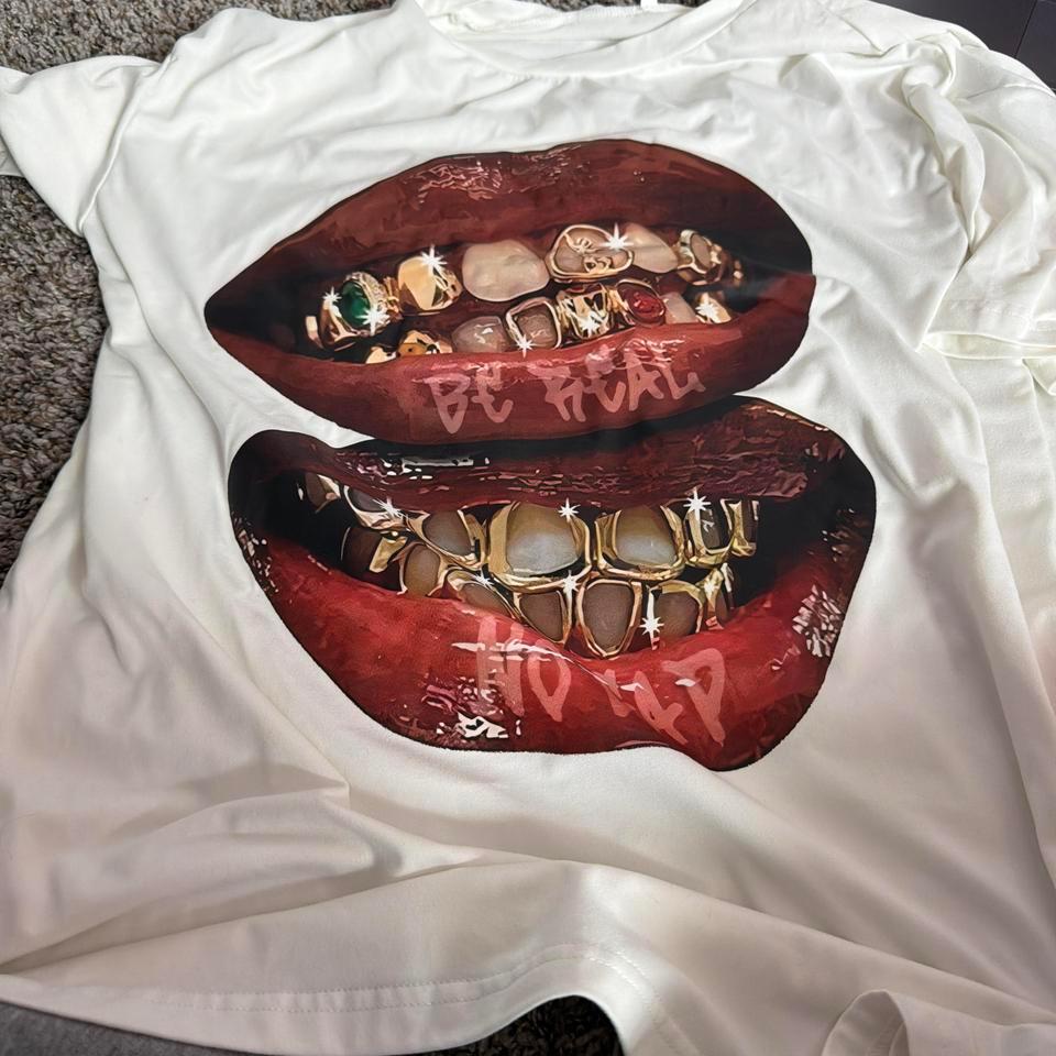 White And Red Graphic Tee 9ae0