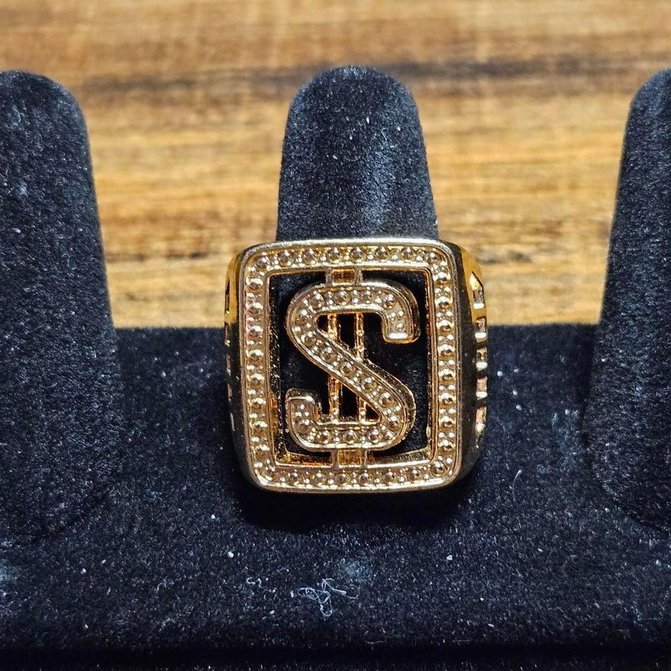 Large Gold Toned Dollar Sign 9501