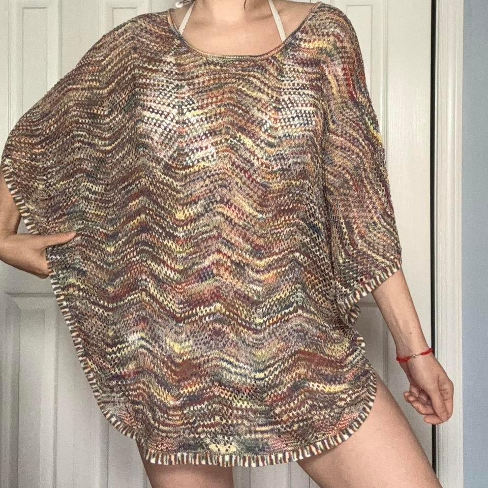 Nwt Dressbarn Multicoloured Knit Poncho 1dd4 5