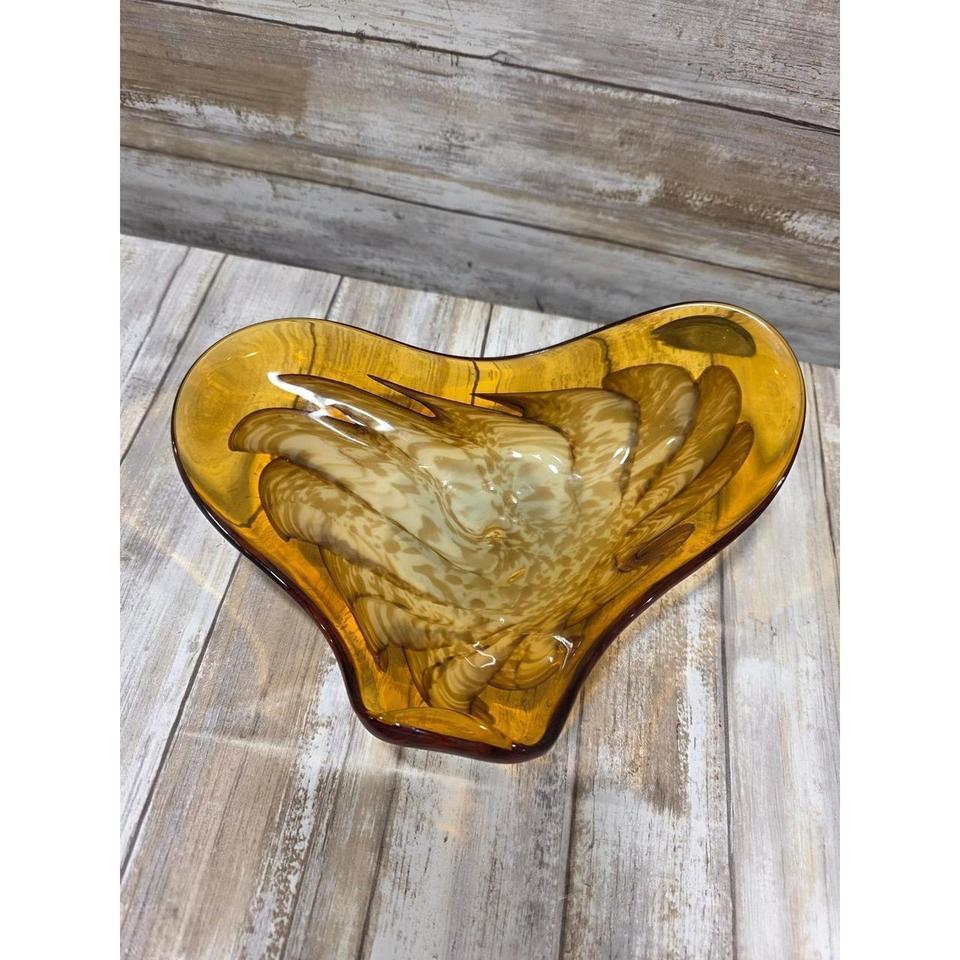 Amber Swirl Art Glass Candy A3e2 2