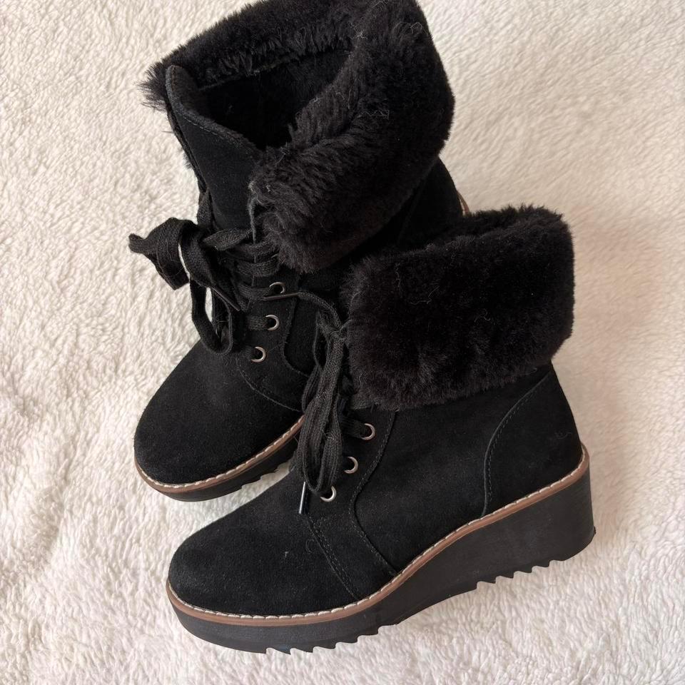 Black Faux Fur Lined Lace 3ebf
