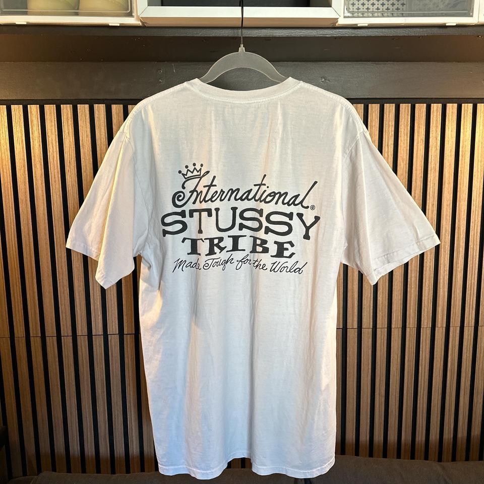 White Stussy Graphic Tee With