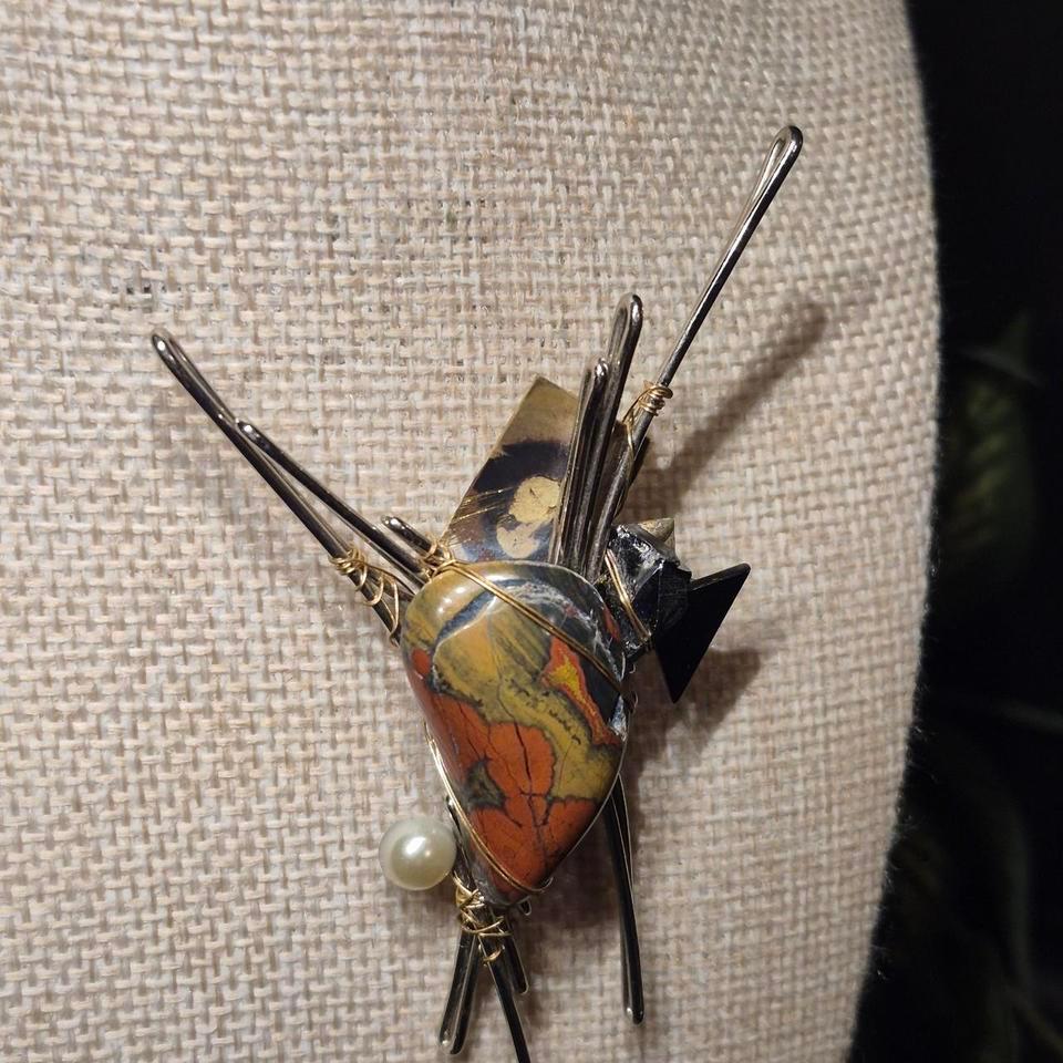 Unique Abstract Art Brooch Fa78 4