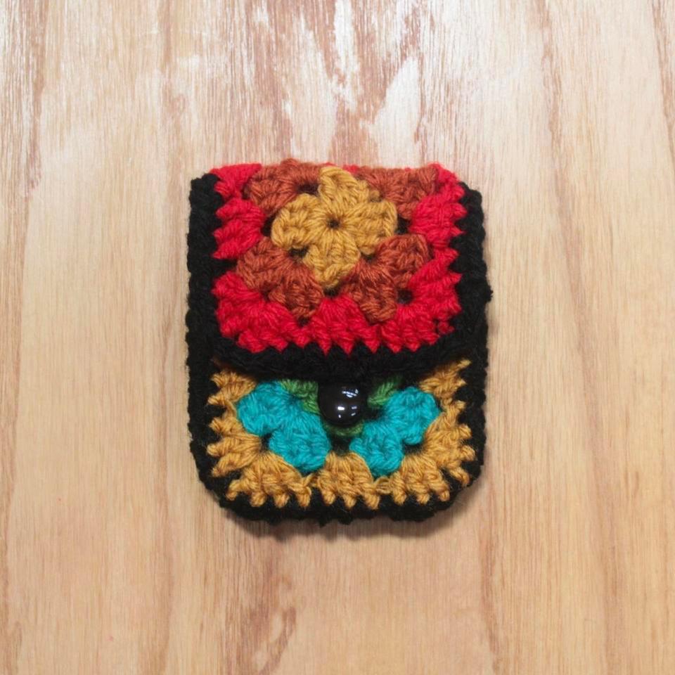 Small Colorful Hand Crocheted Pouch