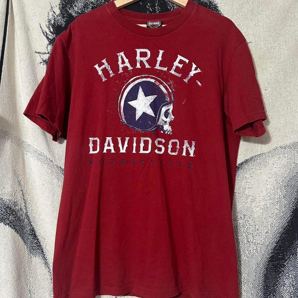 Y2k Burgundy Harley Davidson Tee