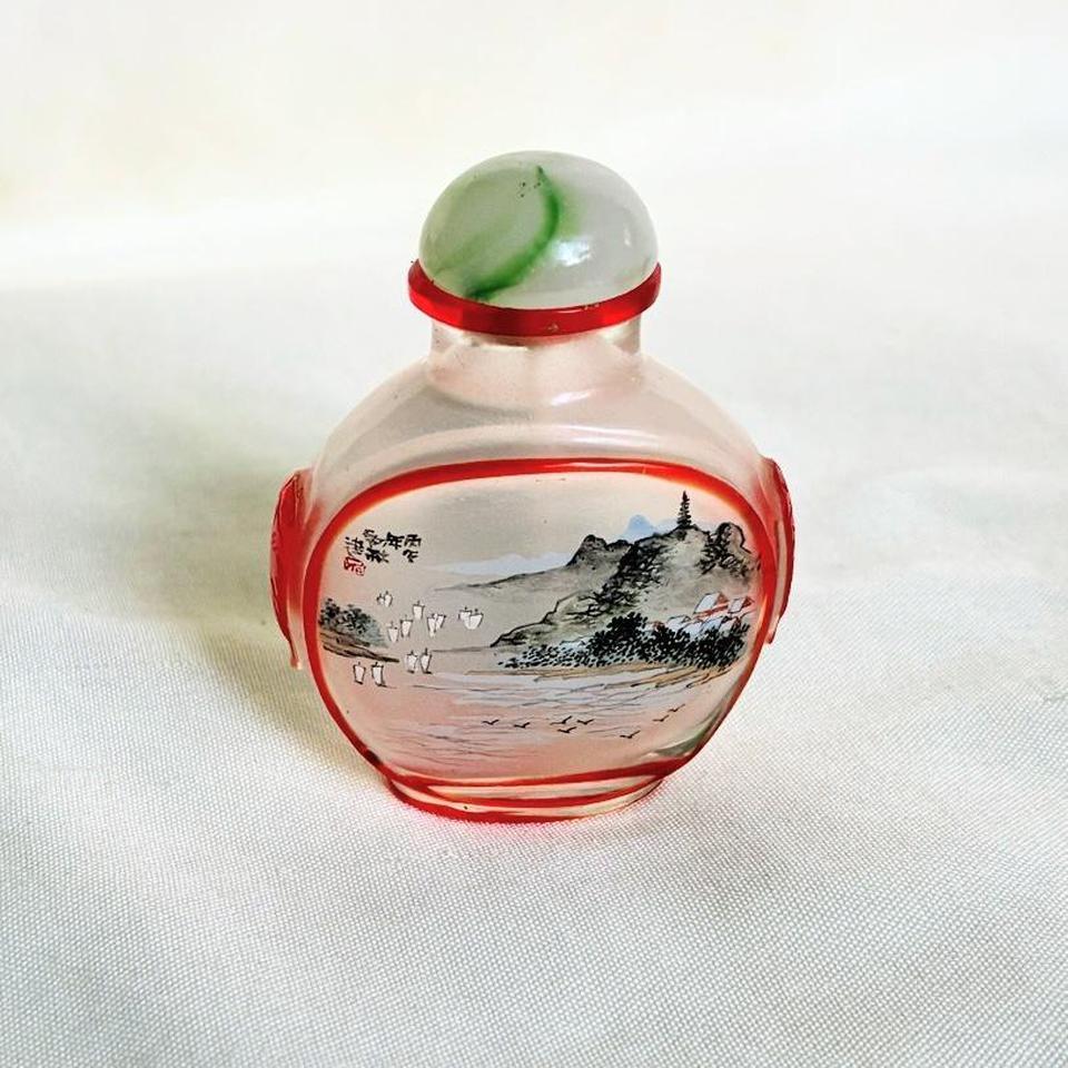 Antique Chinese Inside Painted Glass 751a 2