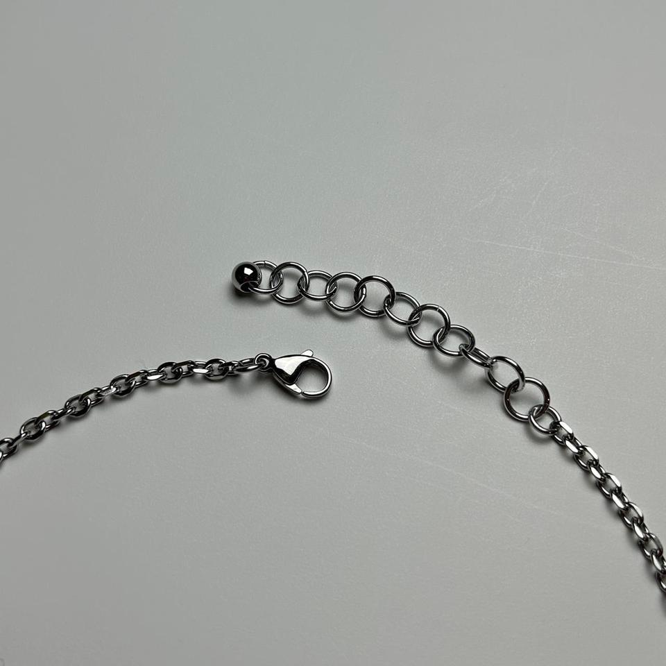 Silver Chainmail Bead Drop Necklace 0d99 5