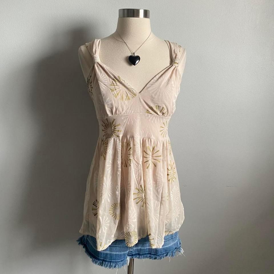 Vintage Y2k Fairy Cream Mesh B2e5