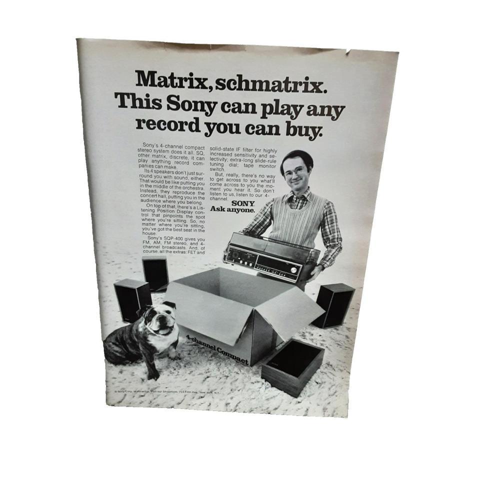 Vintage 1972 Sony Stereo Print