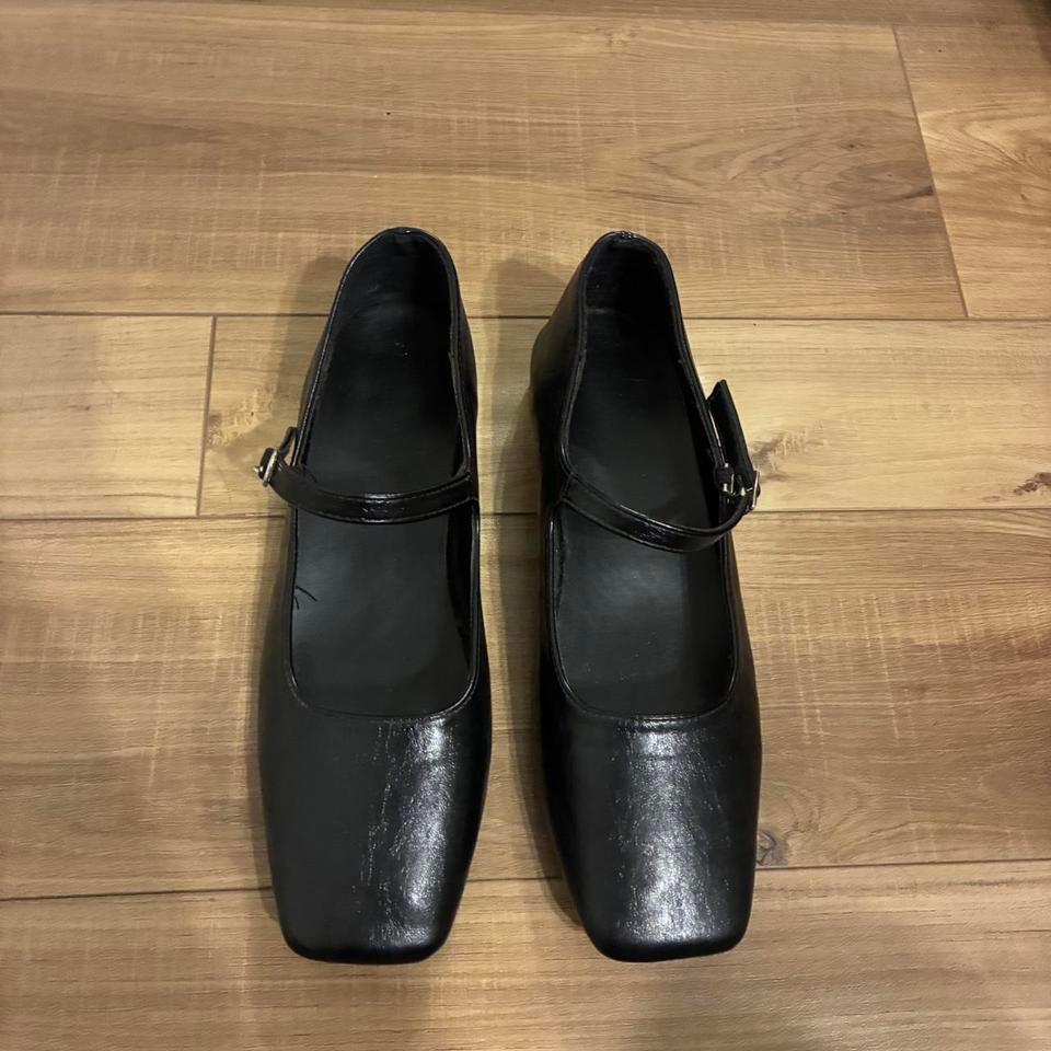 Black Leather Mary Jane Flats 2c44 5