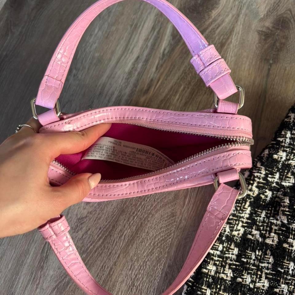 Zara Pink Crocodile Shoulder Bag 4