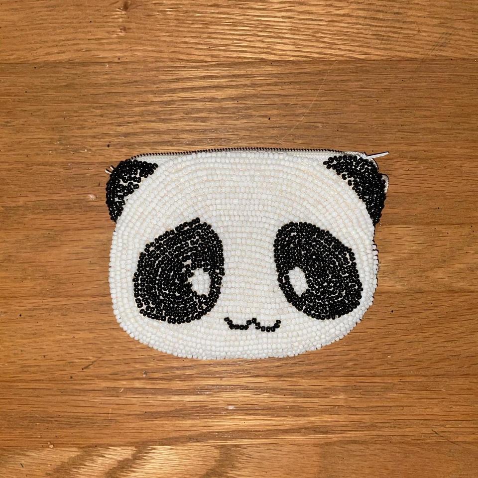 Beaded Panda Coin Purse Flaw 417b