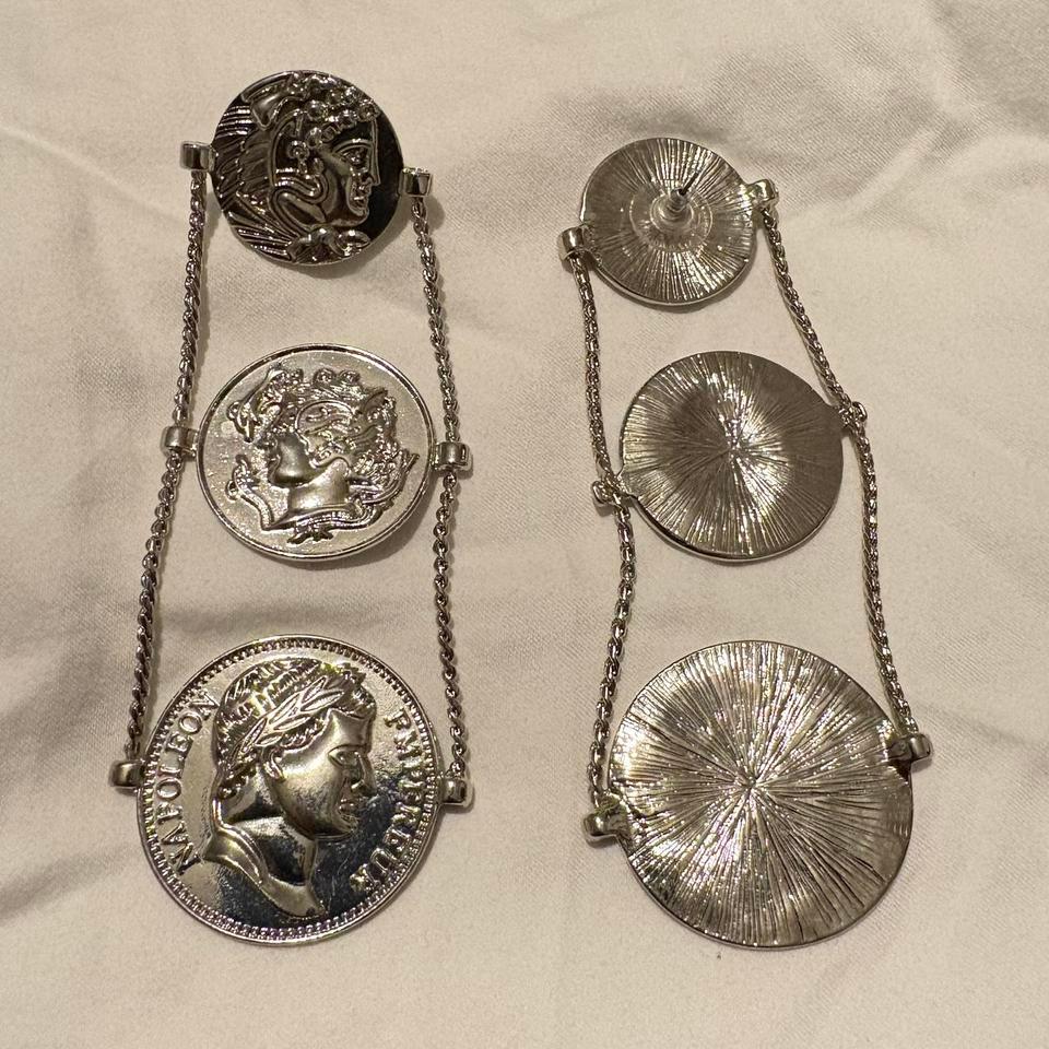Silver Coin Dangle Earrings By 0f51 2