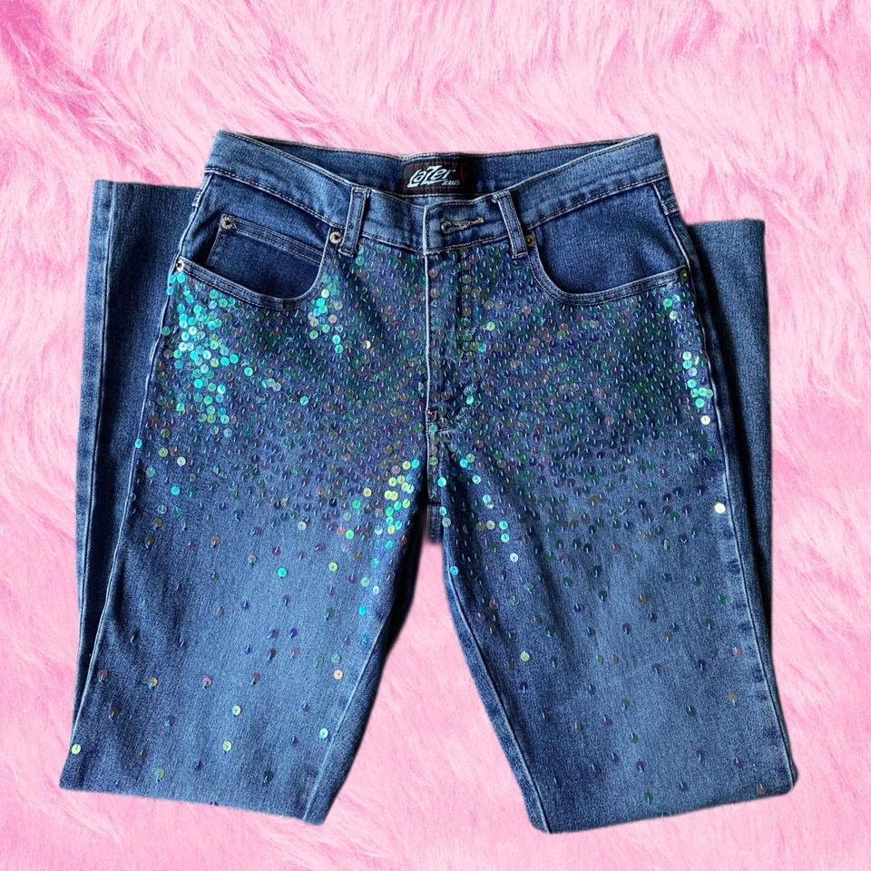 Y2k 90s Vintage Blue Sequin