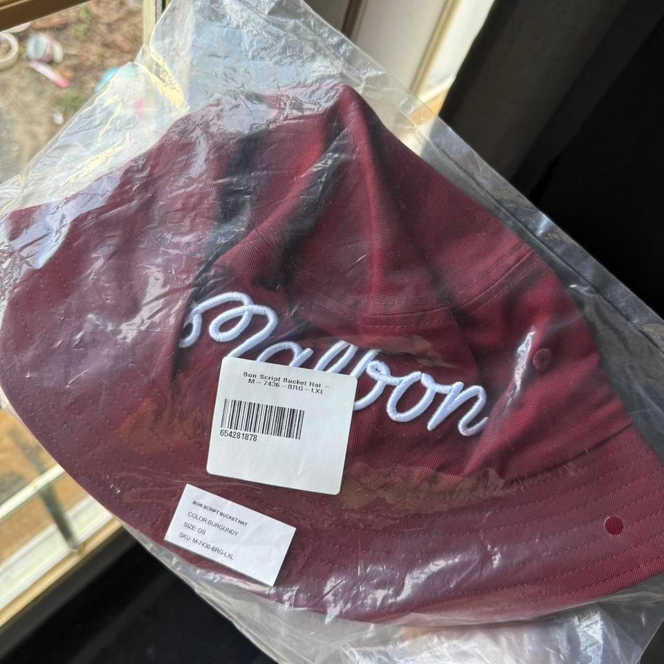 Malbon Maroon Bucket Hat Lxl 323a