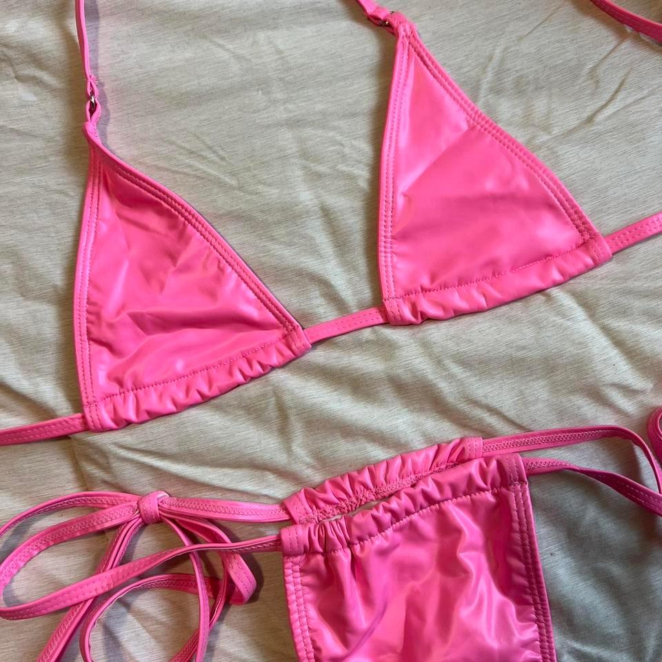Pink Fake Leather Bikini From D0a1 2