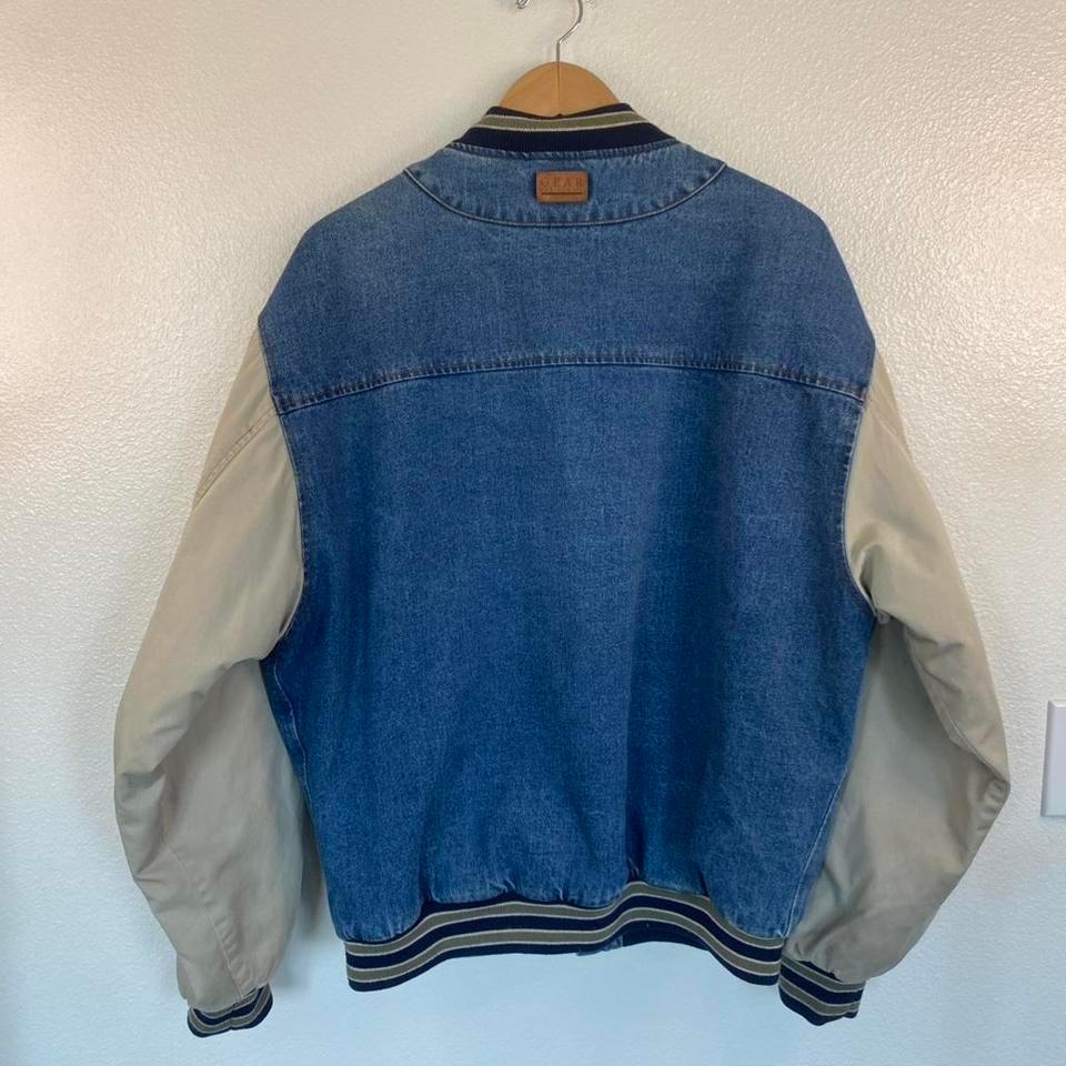 90s Denim Varsity Jacket C44d 4