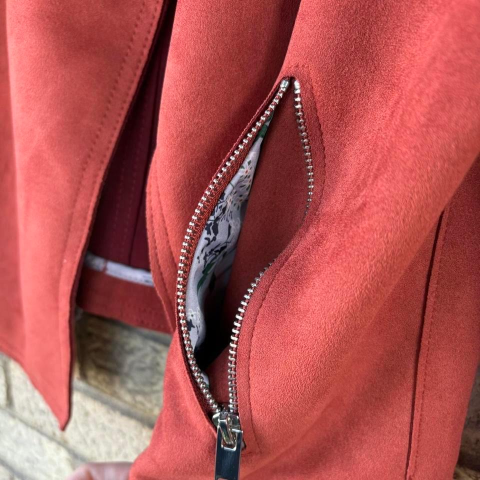 Soft Suede Look Moto Jacket By E1db 4