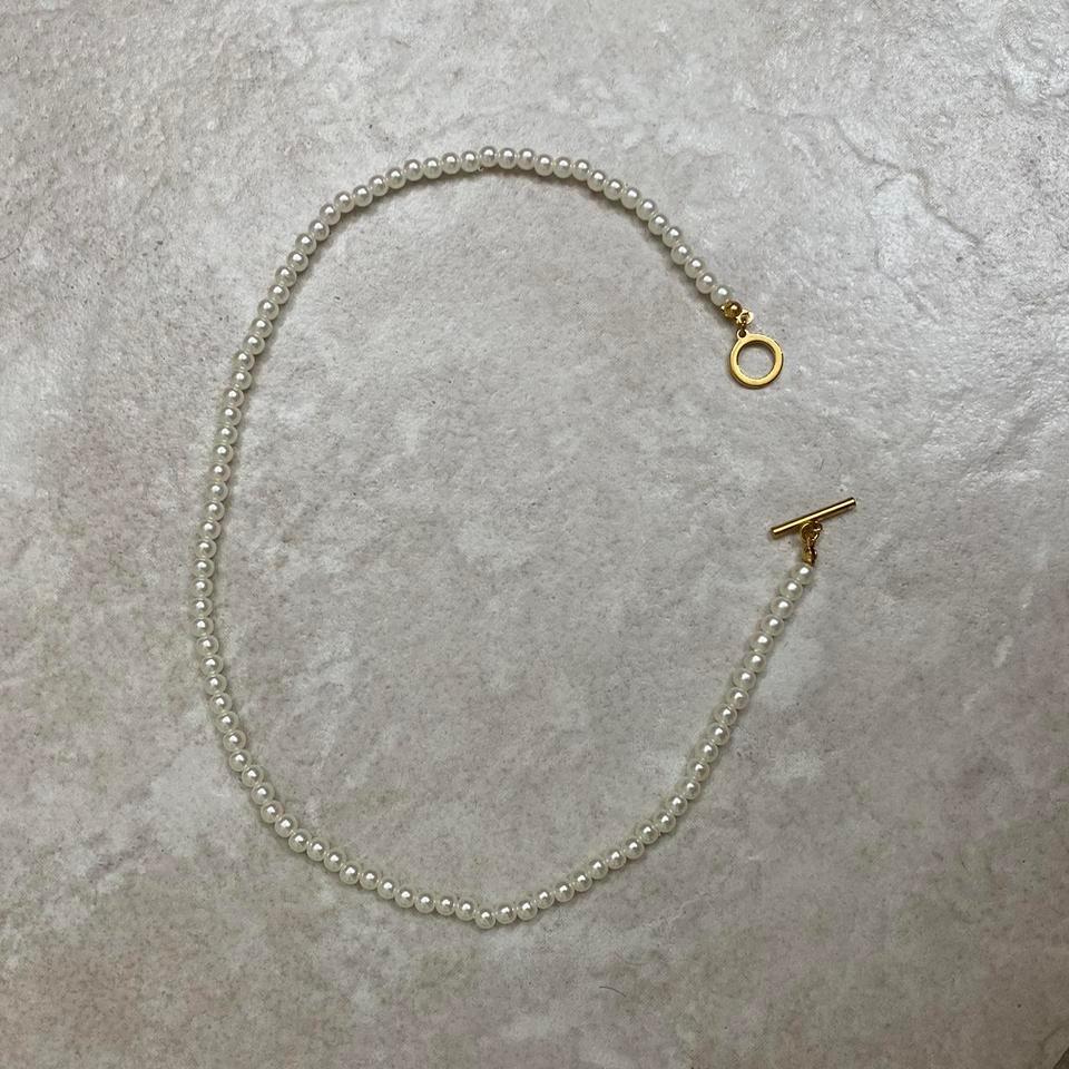 Faux Pearl Choker W Gold 0052