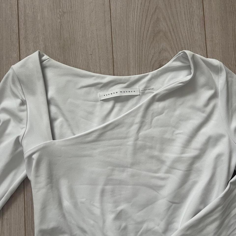 White Long Sleeve Top With 3