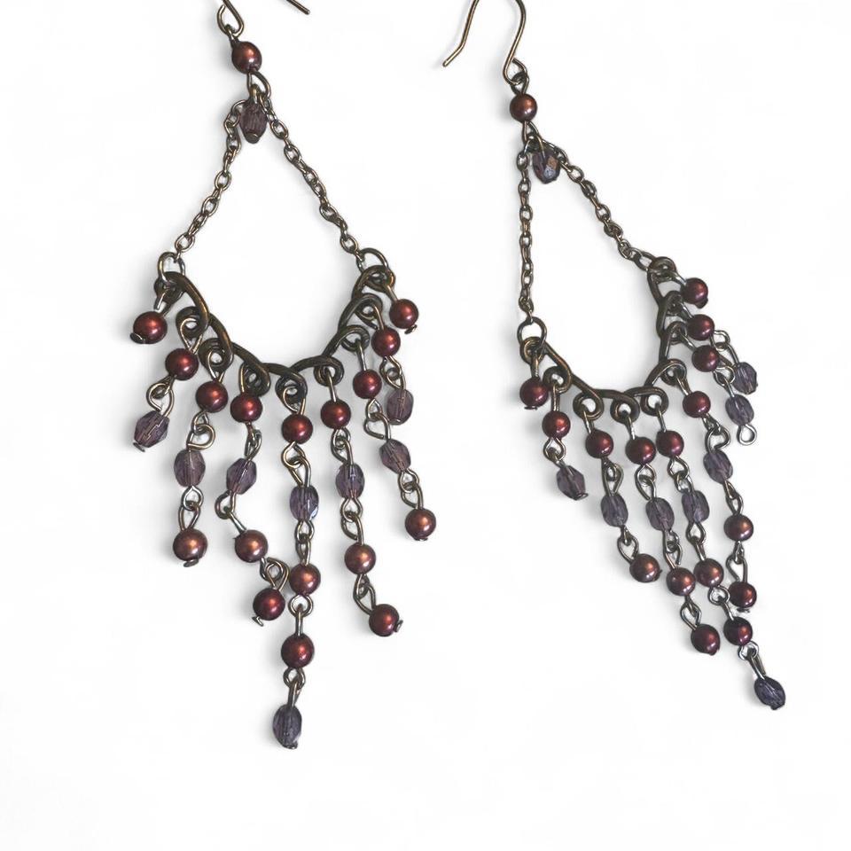 Red And Purple Beaded Chandelier Fff1 3