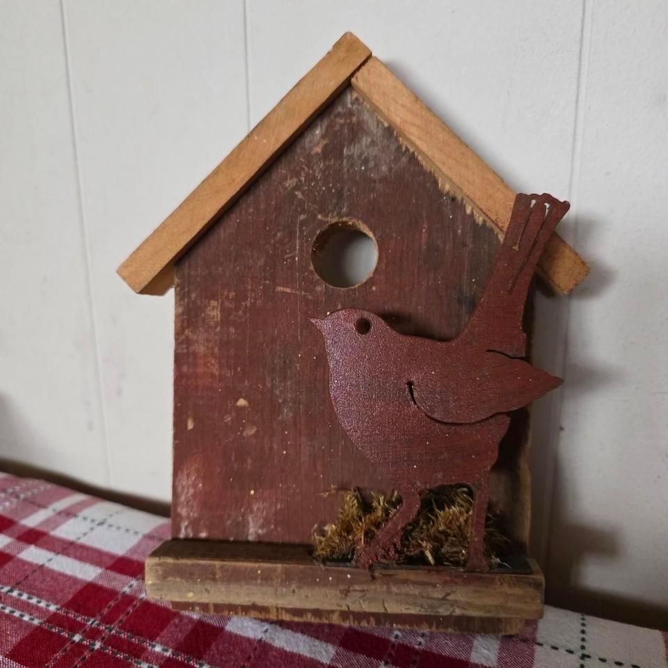 Primitive Birdhouse Decor Handmade Rustic B9ee