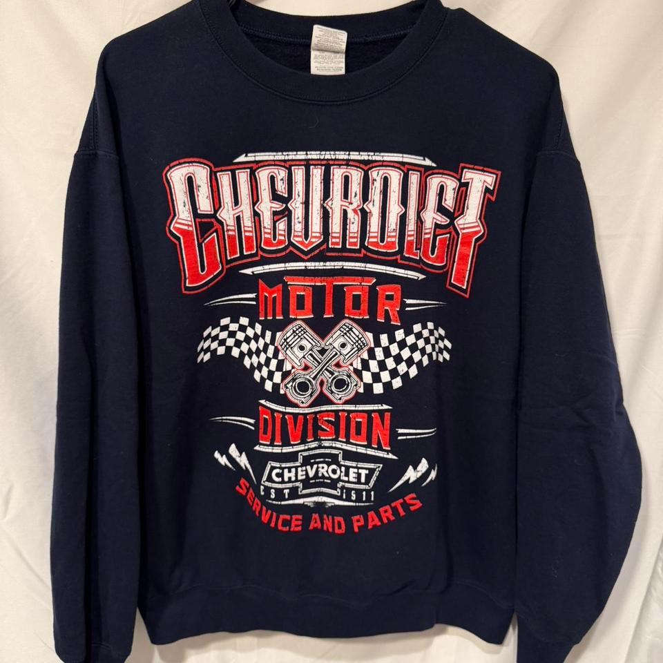 Chevrolet Navy Crewneck Sweatshirt Size 6cb5