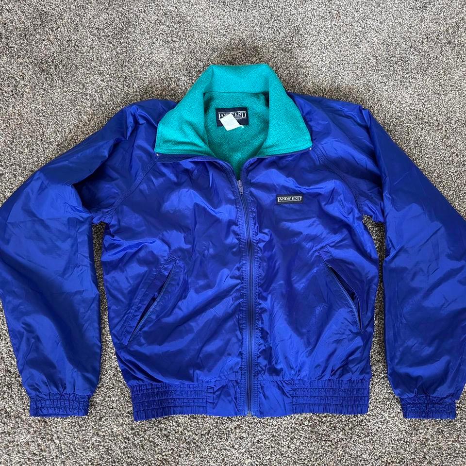 Vintage Lands End Blue Windbreaker 8934