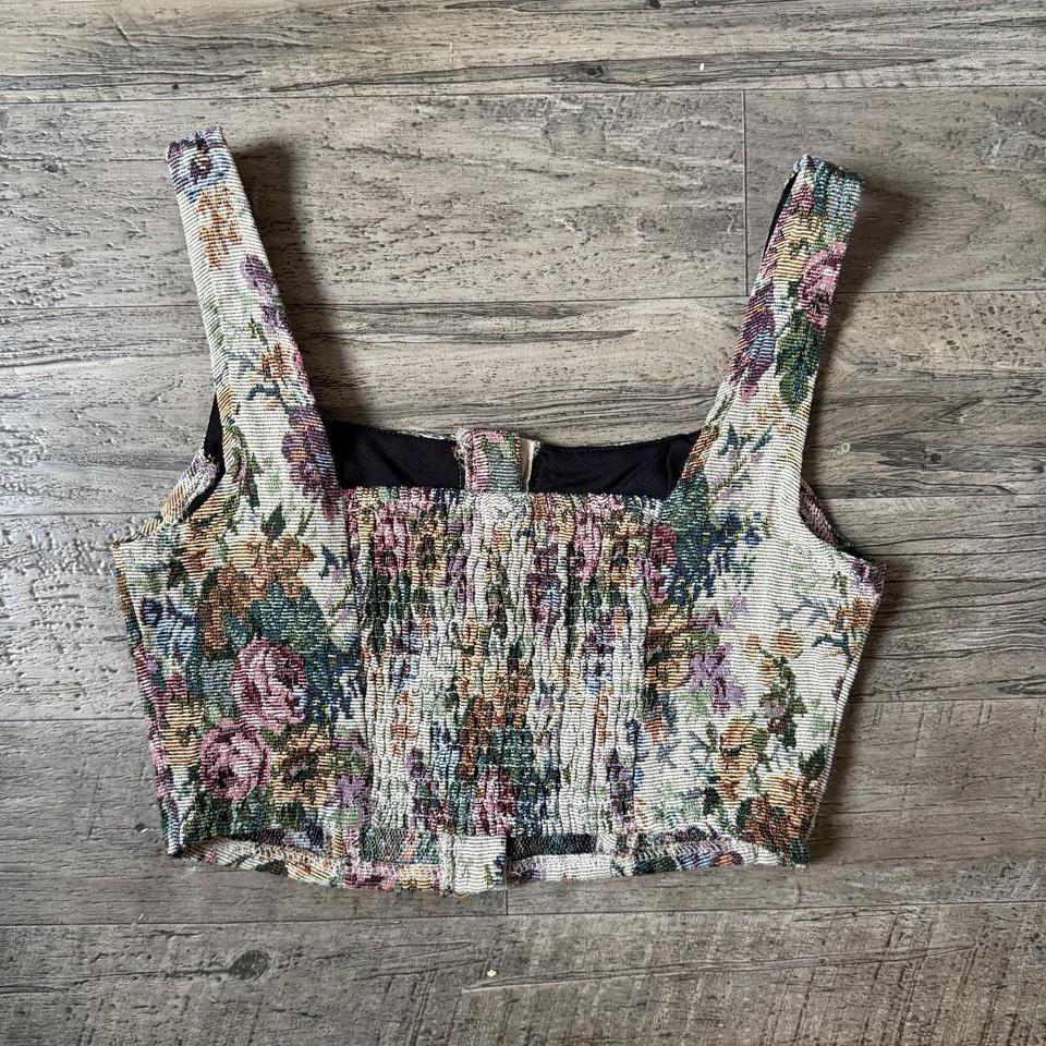Womens Crop Top Jacquard Corset Ea6c 2