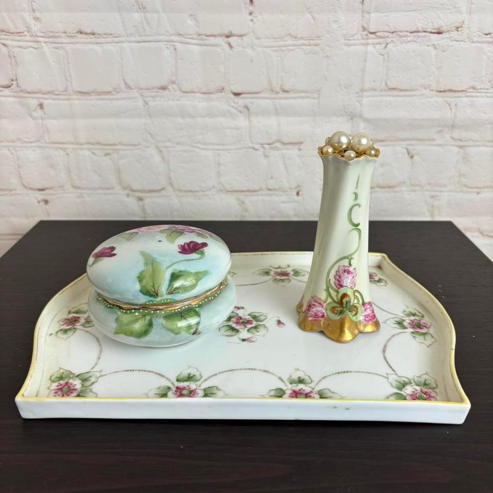 Vintage Porcelain Ceramic Dresser Set