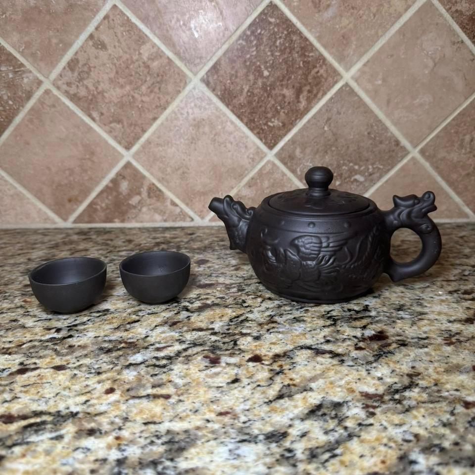 Dark Brown Ceramic Teapot With