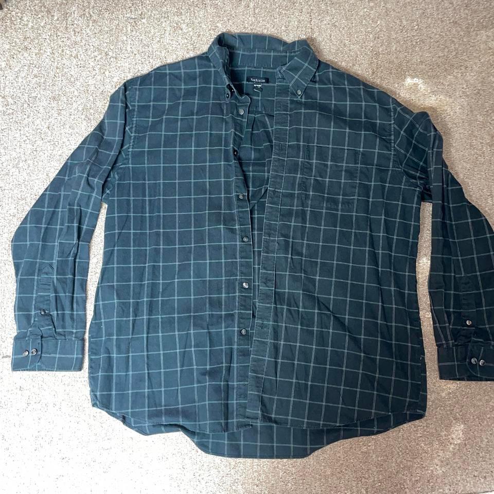 Blue And White Checkered Button Up 98bf