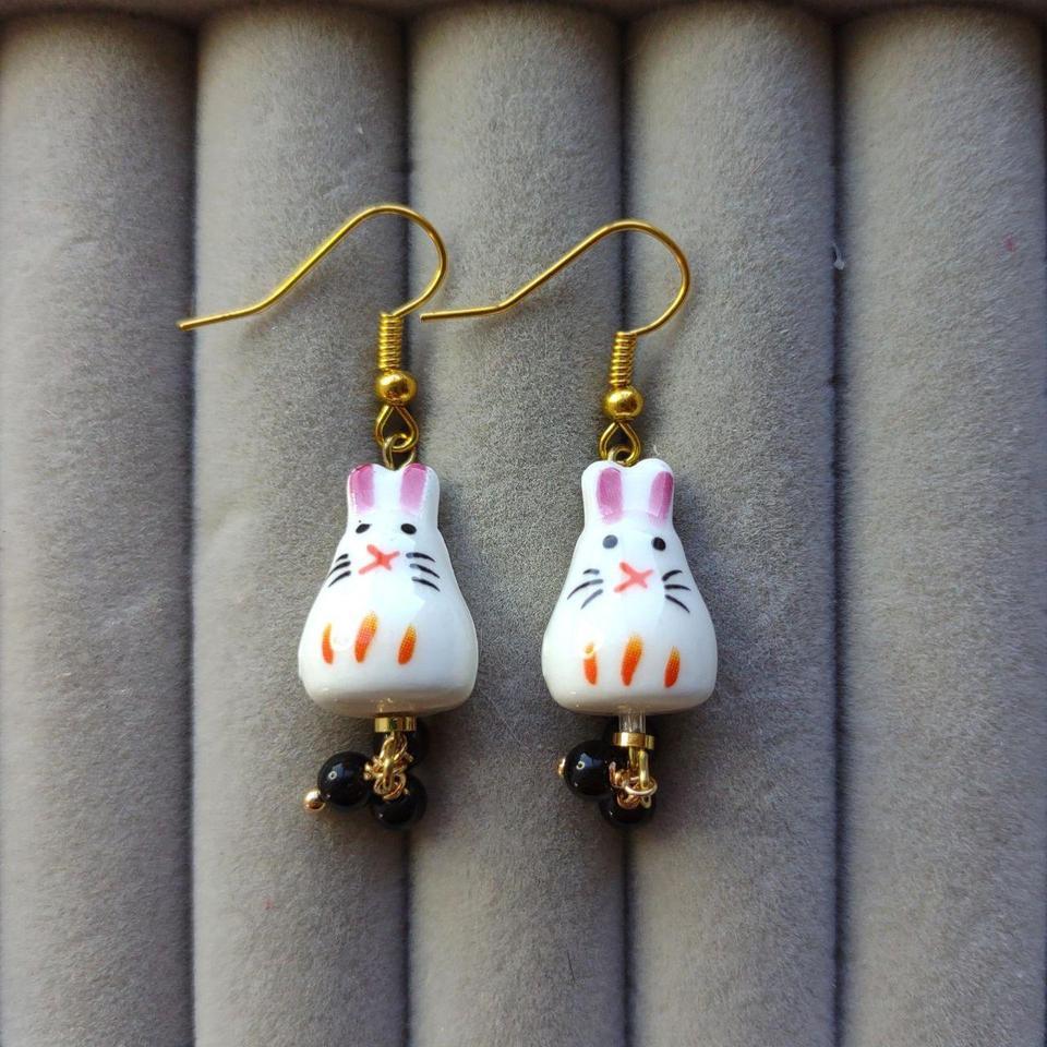 Handmade White Bunny Rabbit Ceramic 46d4
